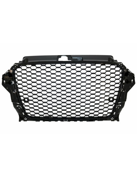 RS3 stiliaus priekinės grotelės skirtos Audi A3 8V (2012-2016), juodos blizgios