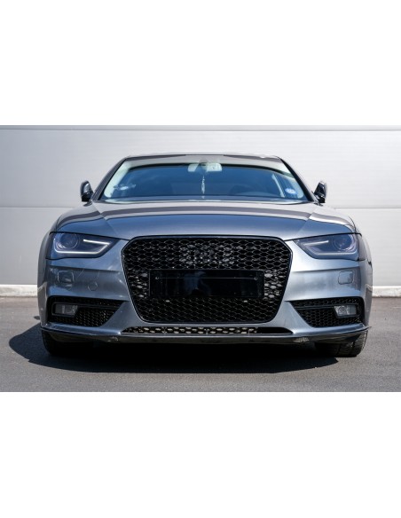RS4 stiliaus priešrūkinių žibintų dangteliai skirti Audi A4 B8 Facelift (2012-2015), juodi blizgus