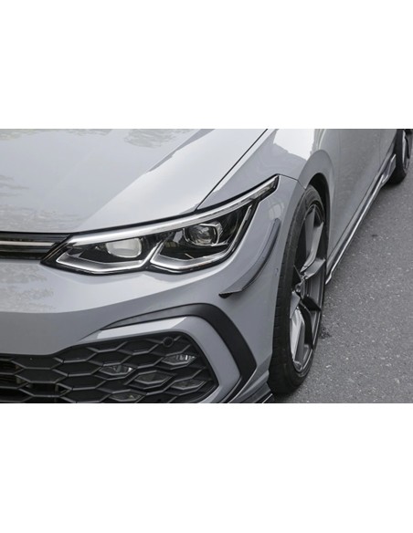 Priekinio buferio šoniniai pelekai skirti VW Golf 8 GTI R-Line (nuo 2020 m.), karbono imitacija