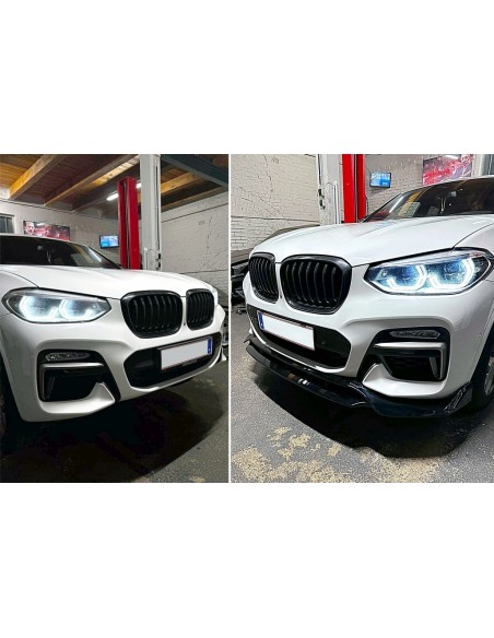 M stiliaus priekinio buferio spoileris skirtas BMW X4 G02 X4M (nuo 2018m.), juodas blizgus