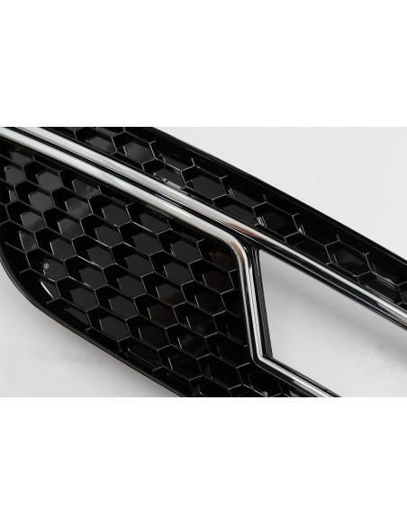 RS4 stiliaus priekinio buferio grotelės skirtos Audi A4 B8 facelift (2012-2015), chromas/juoda