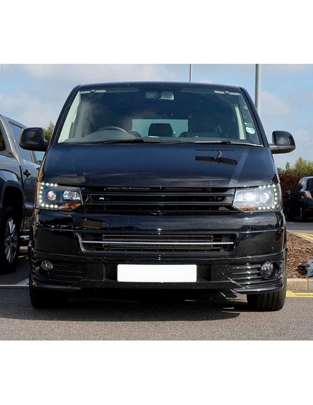 Priekinės grotelės VW T5.1 Facelift Transporter (2010-2015), juodos