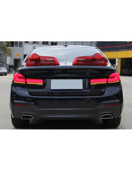 LCI stiliaus FULL LED galiniai žibintai skirti BMW 5 G30 (2017-2019), su dinaminiais posūkiai