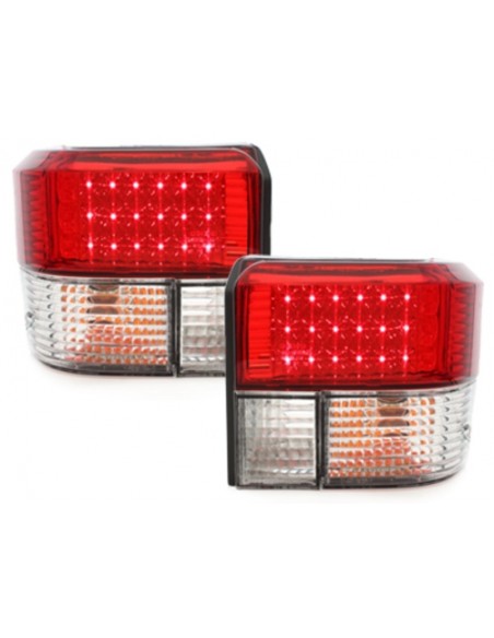 LED galiniai žibintai skirti VW T4 (1990-2003), skaidrūs raudoni