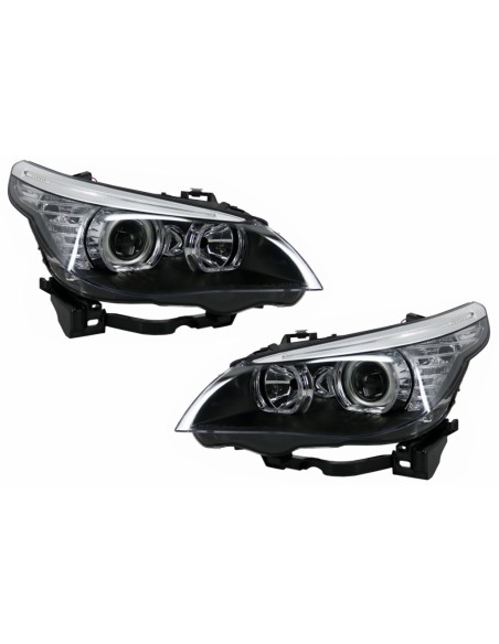 LCI stiliaus LED Dayline priekiniai žibintai skirti BMW 5 Series E60 E61 (2003-2007)