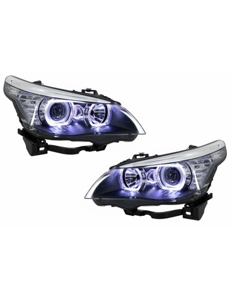 LCI stiliaus LED Dayline priekiniai žibintai skirti BMW 5 Series E60 E61 (2003-2007)