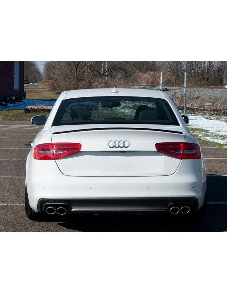 Bagažinės dangčio spoileris skirtas Audi A4 B8 Sedan (2008-2015), blizgus juodas