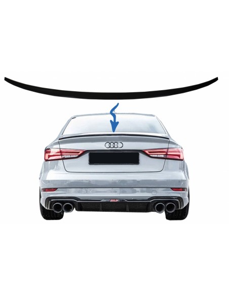 Bagažinės dangčio spoileris skirtas Audi A3 8V Sedan (nuo 2013m.), juodas blizgus
