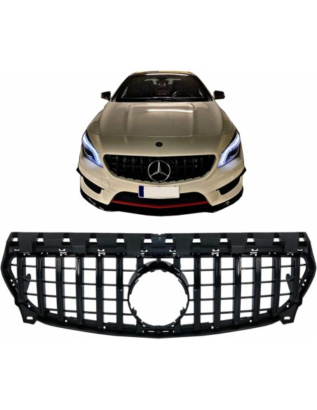 GT-R Panamericana stiliaus grotelės skirtos Mercedes Benz CLA X117 W117 Facelift (2016-2018), juodos