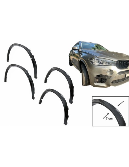 M stiliaus ratų arkų praplatinimai skirti BMW X6 F16 (2015-2020), juodi blizgus