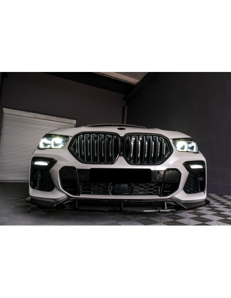 Priekinio buferio pažeminimas skirtas BMW X6 G06 X6M (nuo 2019 metų), juodas blizgus